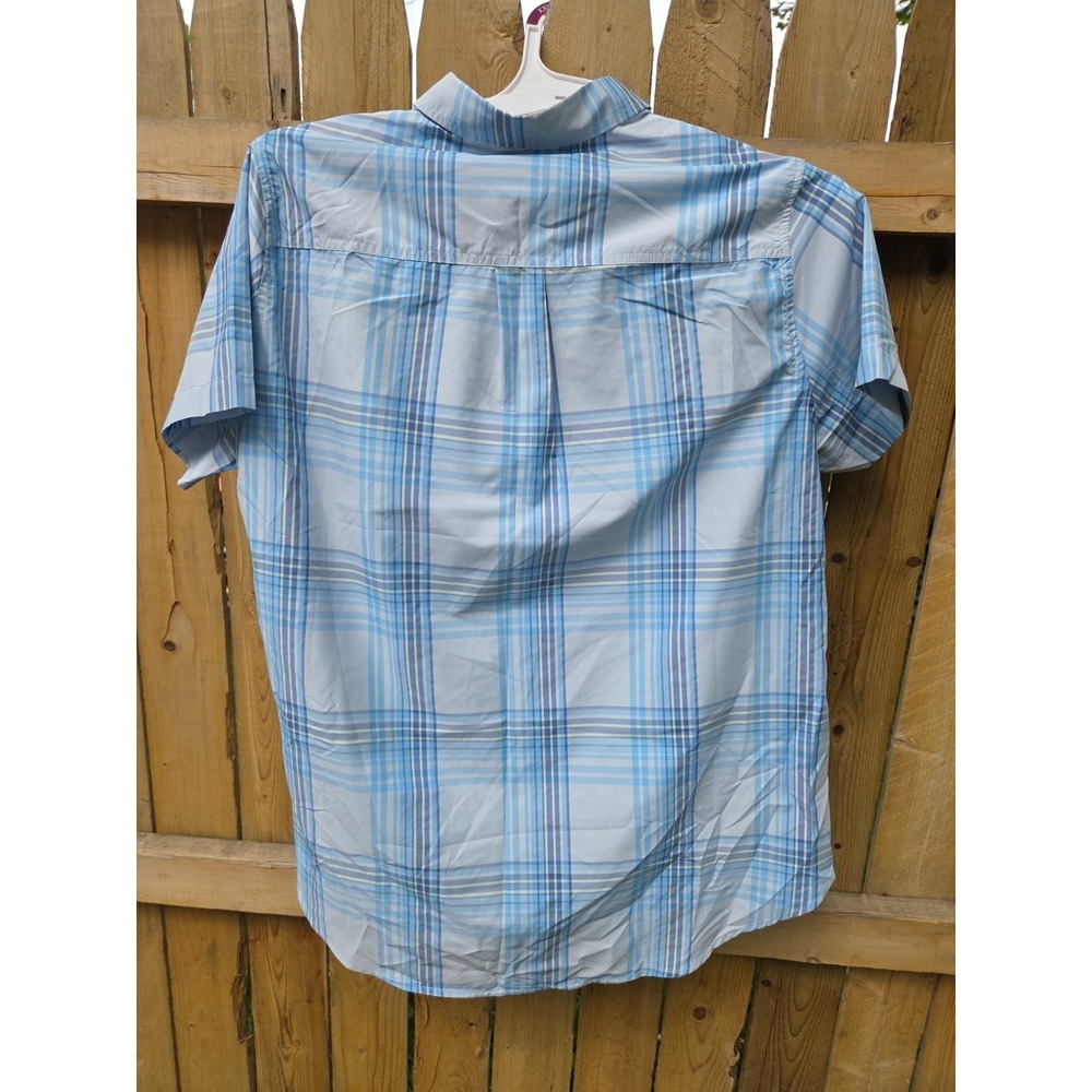 Eddie Bauer Ladies Short Sleeve Adventure Shirt, Large, Blue‎ Plaid, Button up - Picture 3 of 4